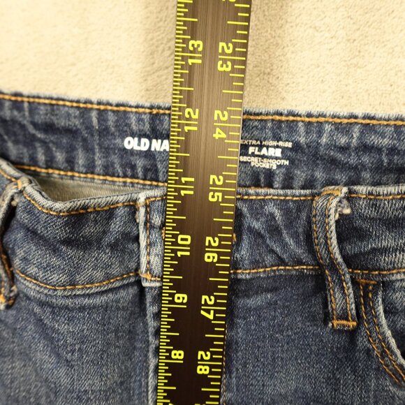 Old Navy jeans extra high‎ rise flare women's 4 blue denim - Picture 6 of 12